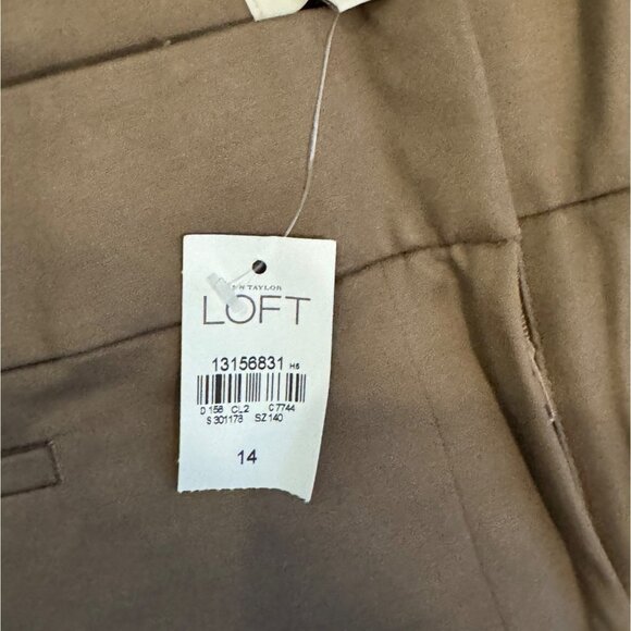 Loft Marisa Ankle Pants Womens Size 14 Brown Stretch - Picture 3 of 6